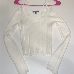 Kendall & Kylie Cream Long Sleeve Top